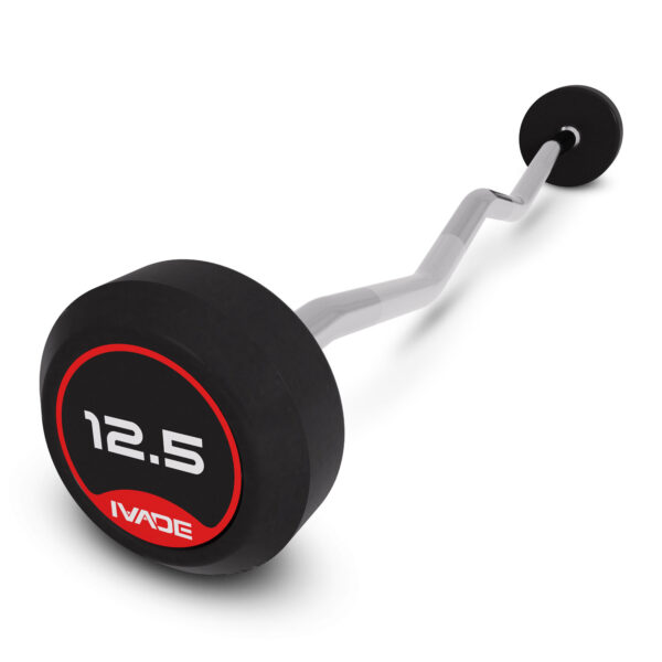 Alternative view of บาร์เบล แกนหยัก EZ หุ้มยาง IVADE ขนาด 12.5KG x 1 ชิ้น (MD3009-EZ)