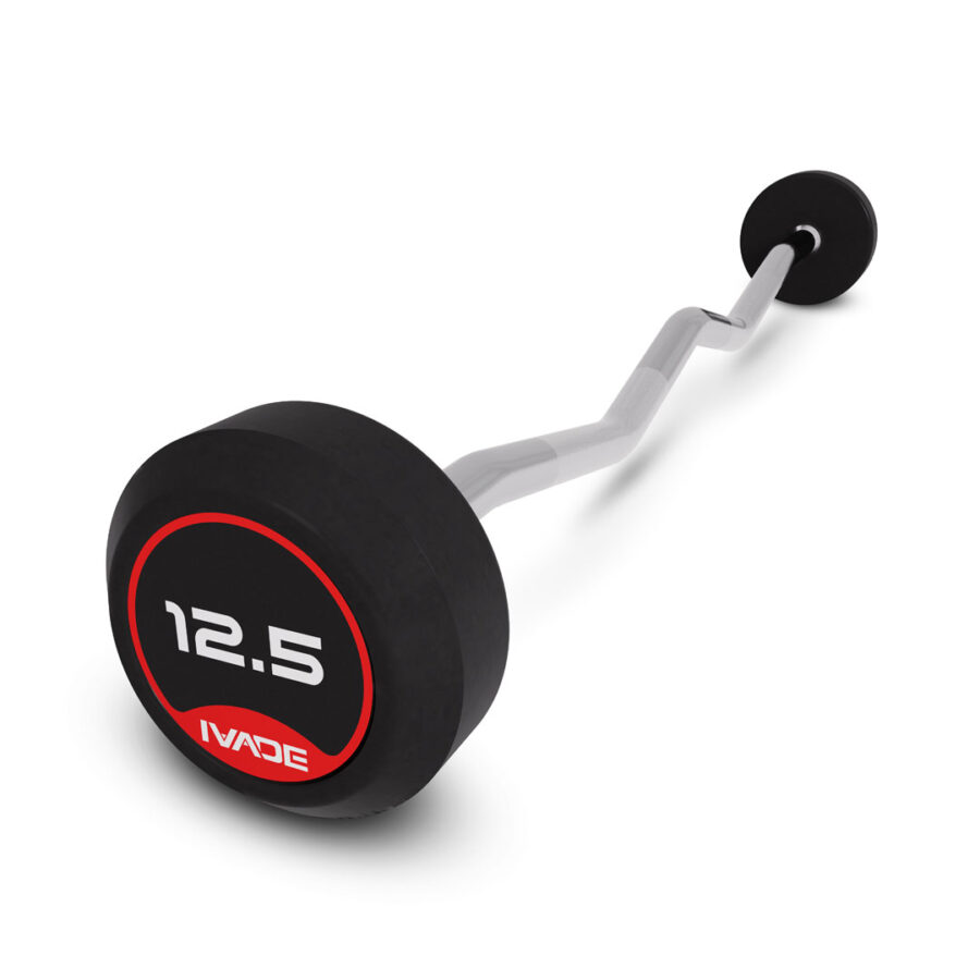บาร์เบล แกนหยัก EZ หุ้มยาง IVADE ขนาด 12.5KG x 1 ชิ้น (MD3009-EZ)