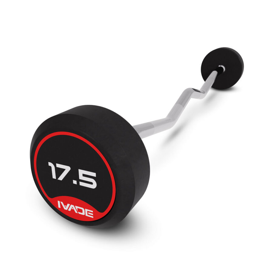 บาร์เบล แกนหยัก EZ หุ้มยาง IVADE ขนาด 17.5KG x 1 ชิ้น (MD3009-EZ)