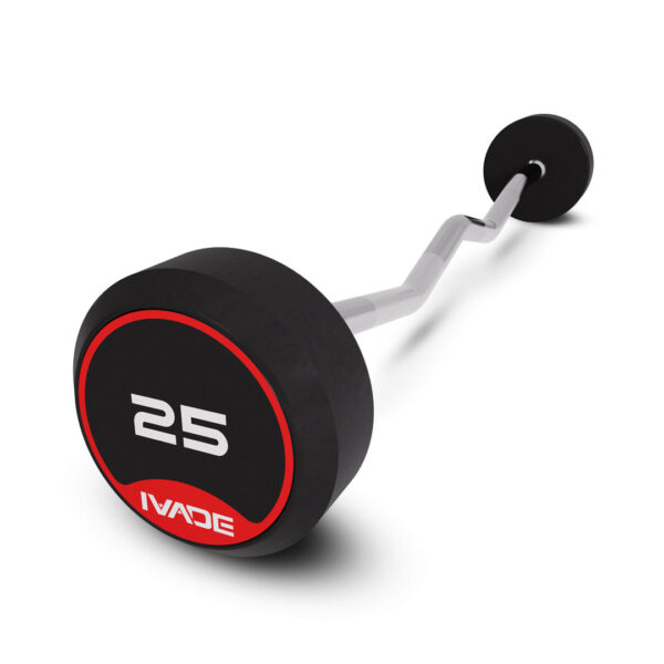 บาร์เบล แกนหยัก EZ หุ้มยาง IVADE ขนาด 25KG x 1 ชิ้น (MD3009-EZ)