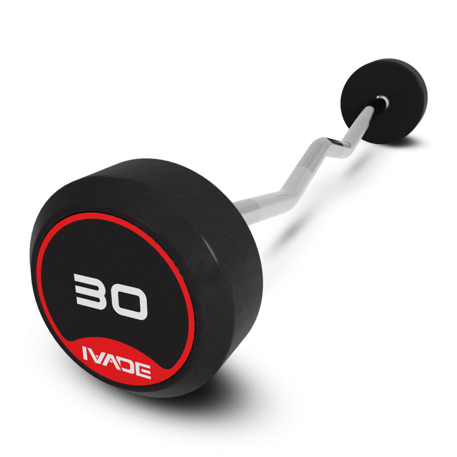บาร์เบล แกนหยัก EZ หุ้มยาง IVADE ขนาด 30KG x 1 ชิ้น (MD3009-EZ) - Image 2