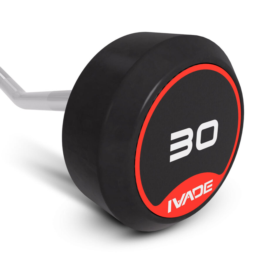 บาร์เบล แกนหยัก EZ หุ้มยาง IVADE ขนาด 30KG x 1 ชิ้น (MD3009-EZ) - Image 8
