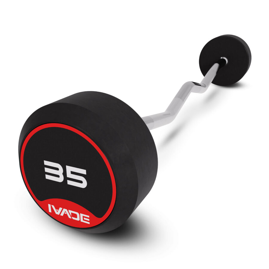 บาร์เบล แกนหยัก EZ หุ้มยาง IVADE ขนาด 35KG x 1 ชิ้น (MD3009-EZ) - Image 2