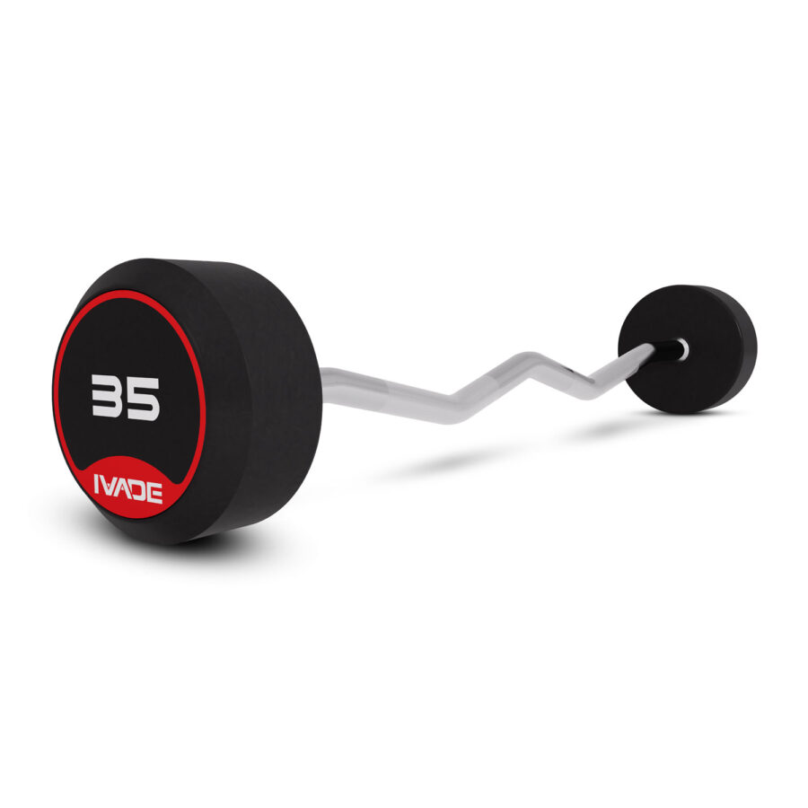 บาร์เบล แกนหยัก EZ หุ้มยาง IVADE ขนาด 35KG x 1 ชิ้น (MD3009-EZ) - Image 3