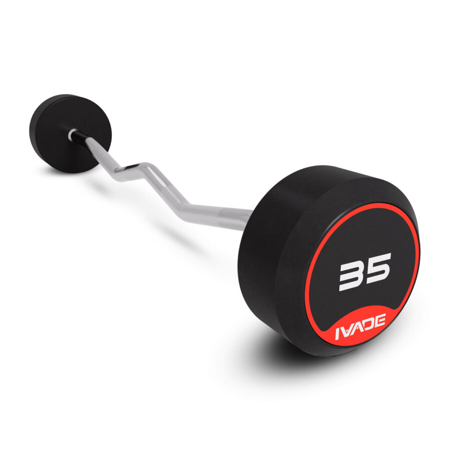 บาร์เบล แกนหยัก EZ หุ้มยาง IVADE ขนาด 35KG x 1 ชิ้น (MD3009-EZ) - Image 4