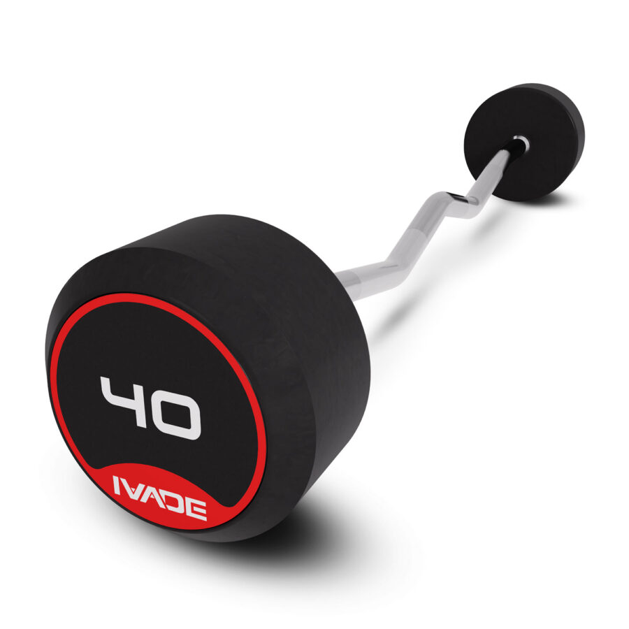 บาร์เบล แกนหยัก EZ หุ้มยาง IVADE ขนาด 40KG x 1 ชิ้น (MD3009-EZ) - Image 2