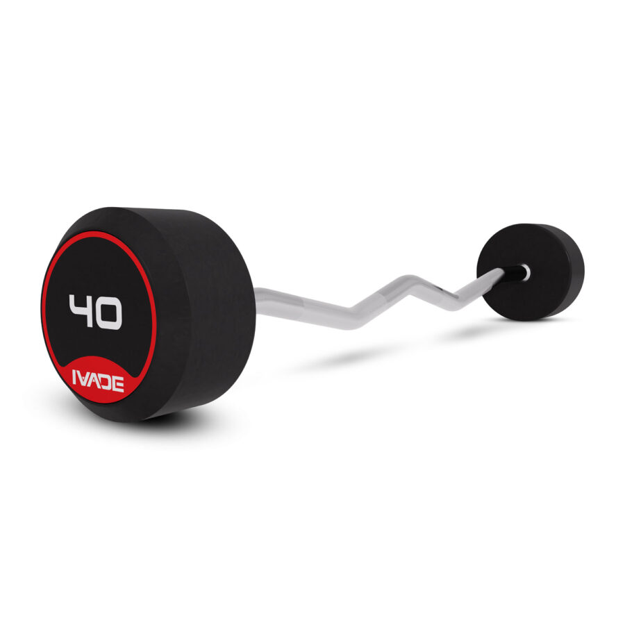 บาร์เบล แกนหยัก EZ หุ้มยาง IVADE ขนาด 40KG x 1 ชิ้น (MD3009-EZ) - Image 3