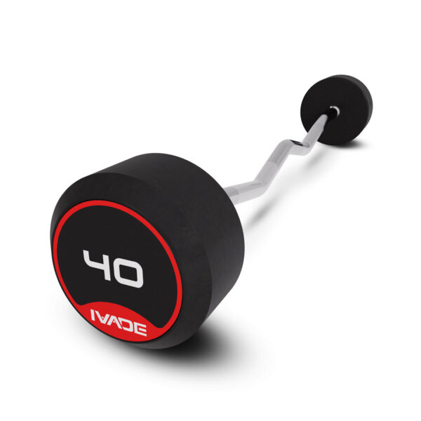 บาร์เบล แกนหยัก EZ หุ้มยาง IVADE ขนาด 40KG x 1 ชิ้น (MD3009-EZ)