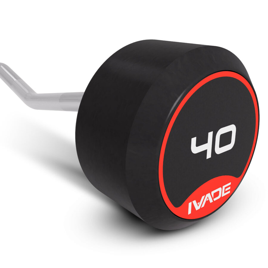 บาร์เบล แกนหยัก EZ หุ้มยาง IVADE ขนาด 40KG x 1 ชิ้น (MD3009-EZ) - Image 8