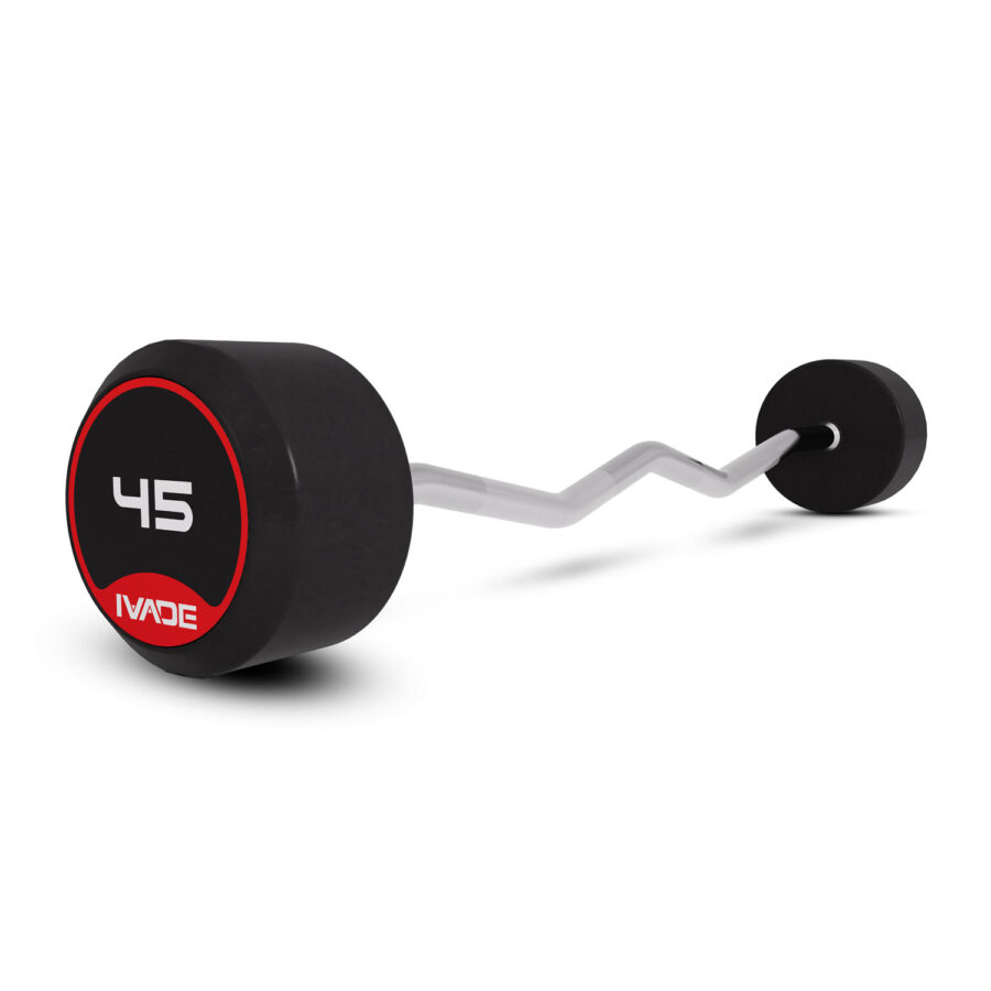 บาร์เบล แกนหยัก EZ หุ้มยาง IVADE ขนาด 45KG x 1 ชิ้น (MD3009-EZ) - Image 3