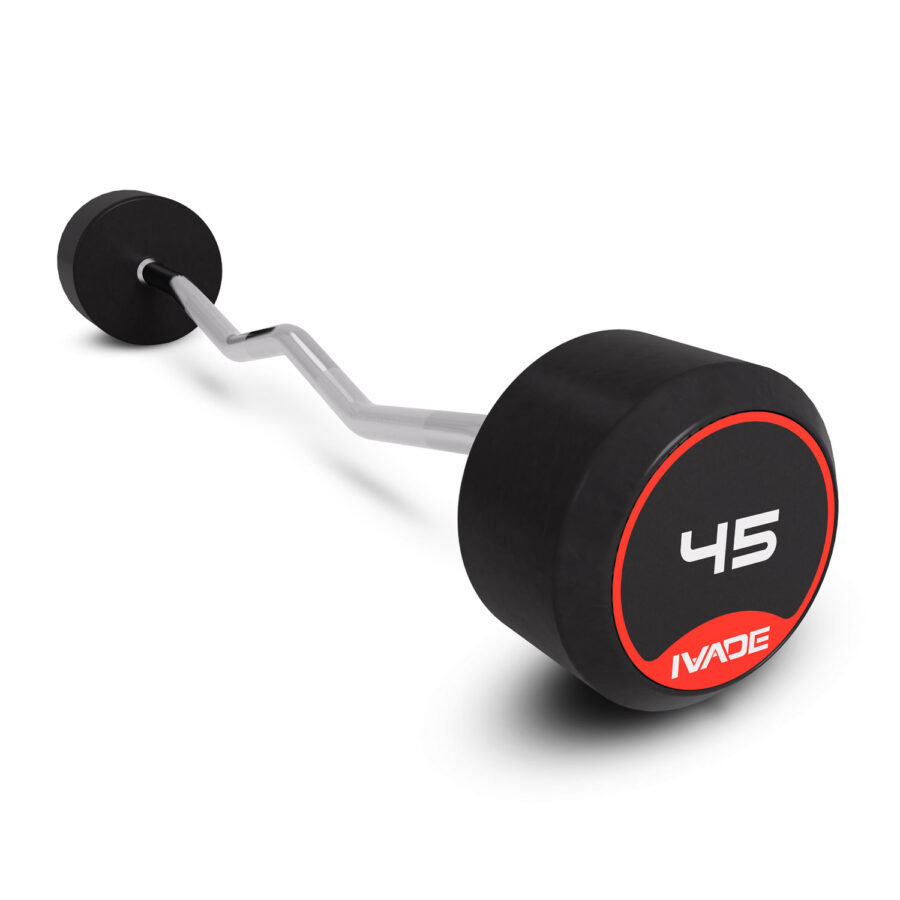 บาร์เบล แกนหยัก EZ หุ้มยาง IVADE ขนาด 45KG x 1 ชิ้น (MD3009-EZ) - Image 4