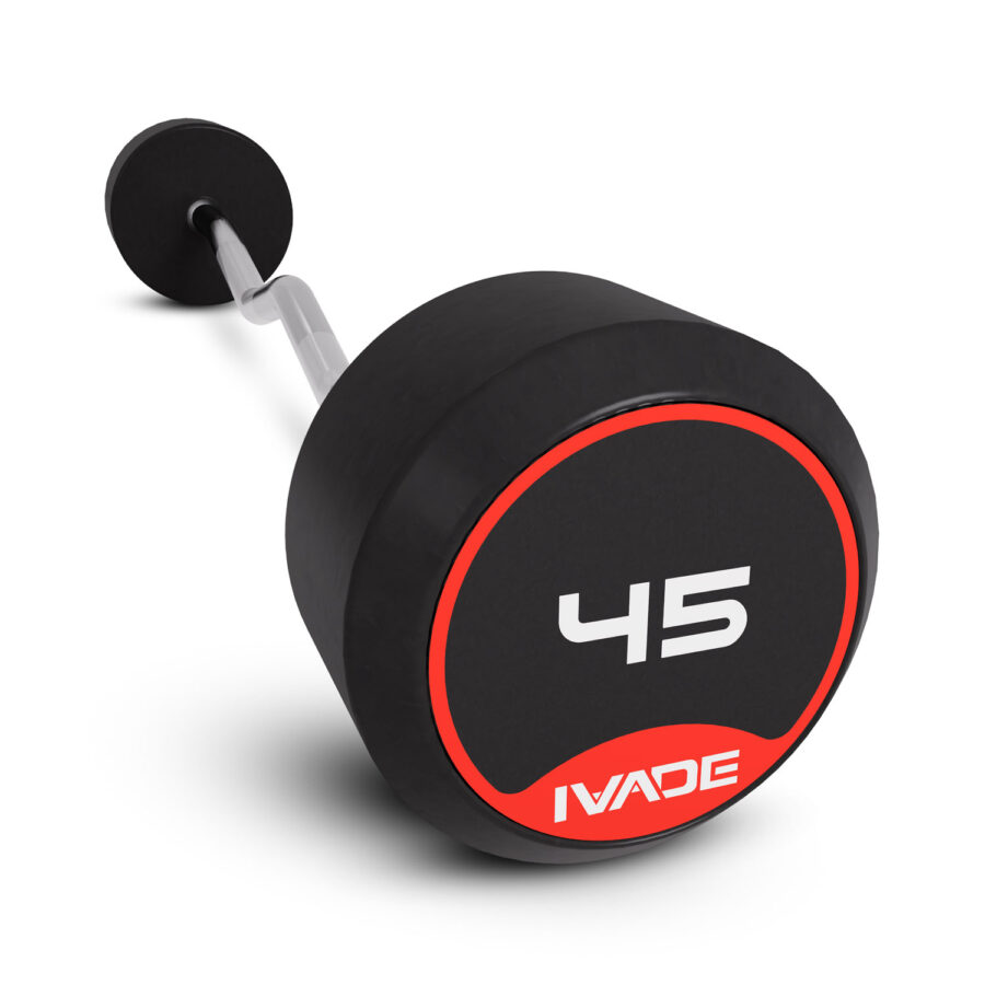 บาร์เบล แกนหยัก EZ หุ้มยาง IVADE ขนาด 45KG x 1 ชิ้น (MD3009-EZ) - Image 5