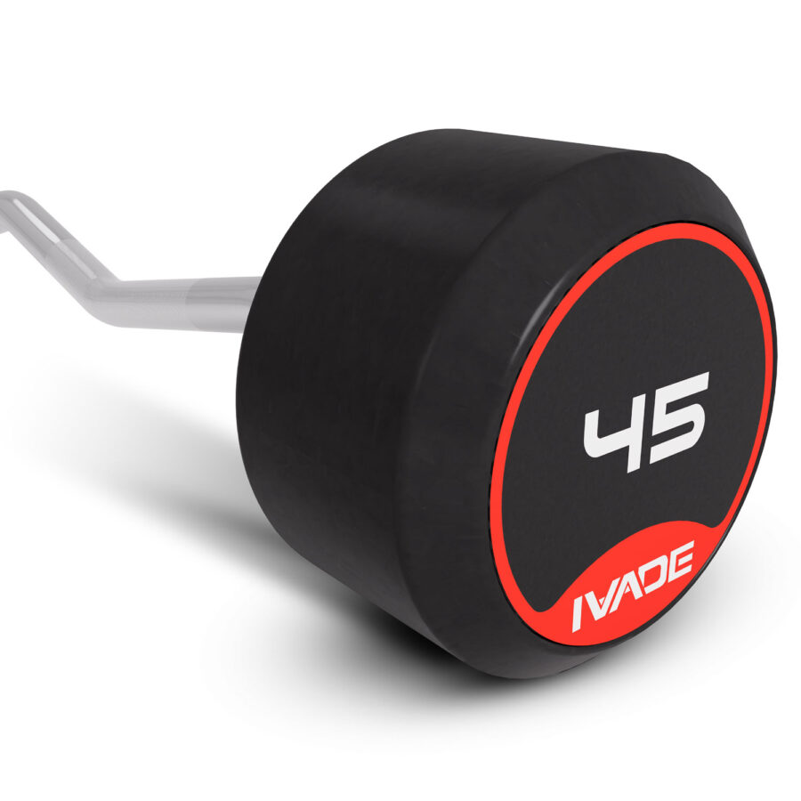 บาร์เบล แกนหยัก EZ หุ้มยาง IVADE ขนาด 45KG x 1 ชิ้น (MD3009-EZ) - Image 8