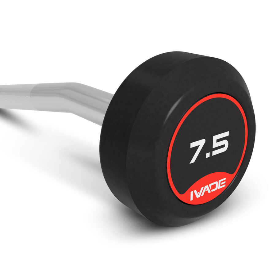 บาร์เบล แกนหยัก EZ หุ้มยาง IVADE ขนาด 7.5KG x 1 ชิ้น (MD3009-EZ) - Image 8