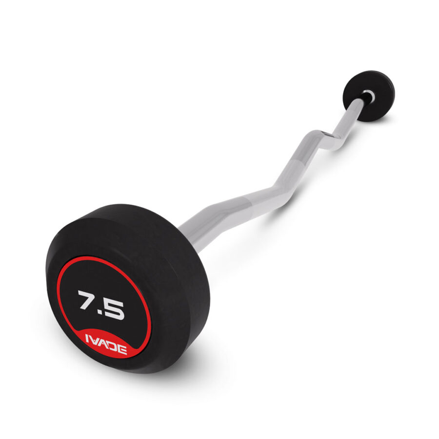 บาร์เบล แกนหยัก EZ หุ้มยาง IVADE ขนาด 7.5KG x 1 ชิ้น (MD3009-EZ)
