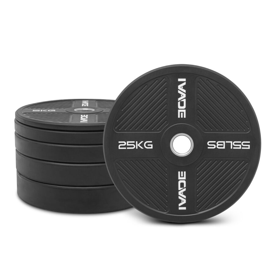 ชุดแผ่นน้ำหนัก 5-25KG x 2 แผ่น Bumper Plate (รูขนาด 2 นิ้ว) รุ่น MD1056 - Image 7